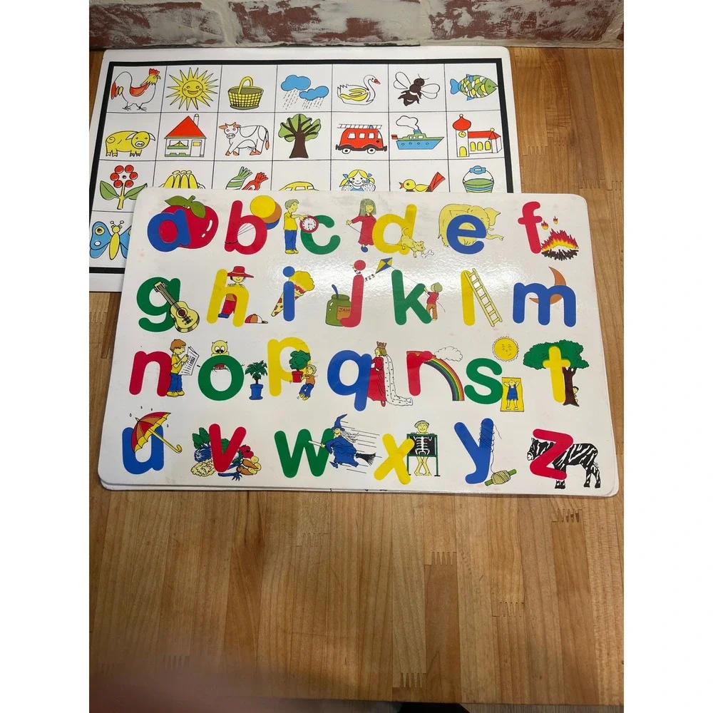 VTG Educational Learning PVC‎ Placemats Boards Alphabet Numbers Shapes Toddler